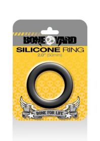 Boneyard Silicone Cock Ring 2 inches Black